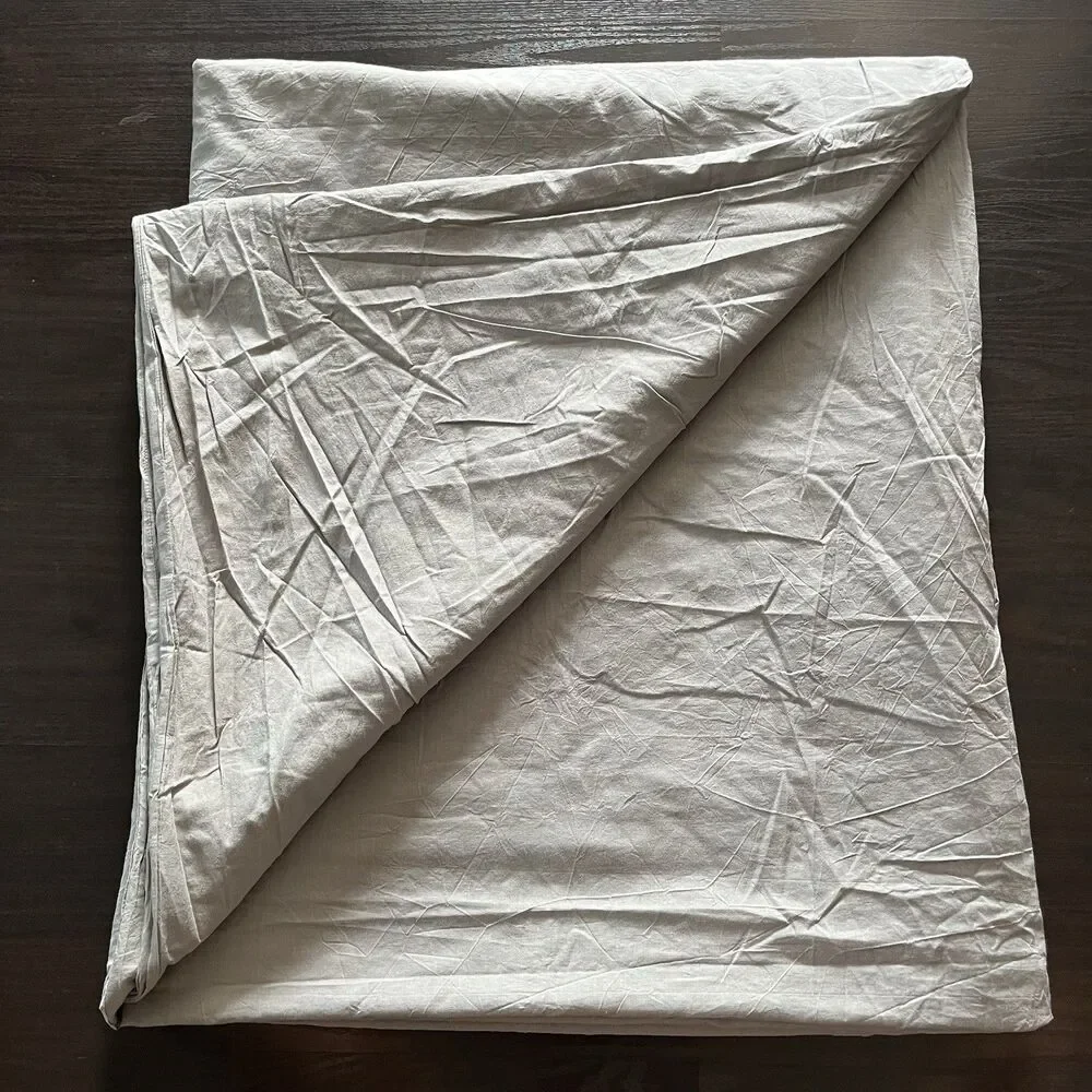 West Elm 100% Cotton Duvet Cover King Light Gray Button Closure Neutral Luxury